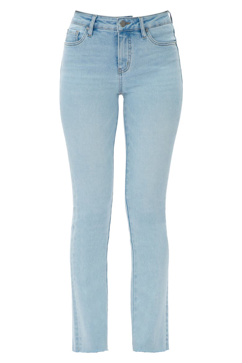 Raw Hem Slim Straight Leg Jeans, Alternate, color, LIGHT BLUE