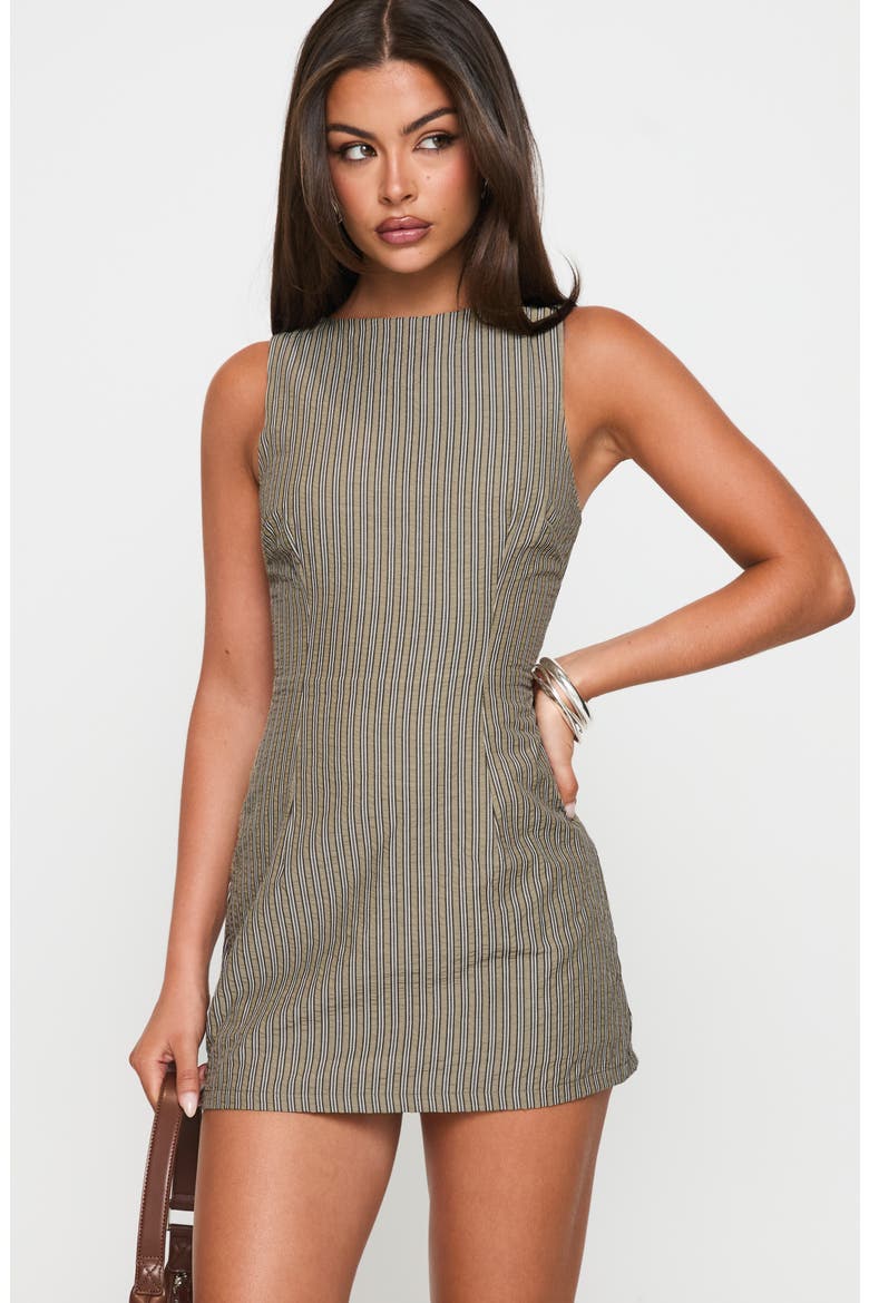 Yumiko Skirted Recycled Cotton Romper, Alternate, color, GREEN STRIPE