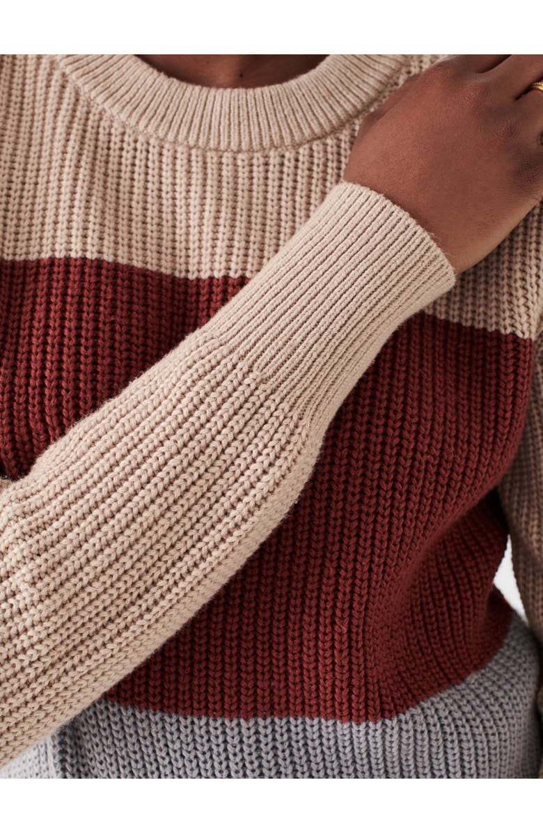 Faherty Cozy Colorblock Cotton Blend Sweater, Alternate, color,