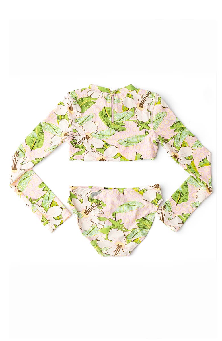 Shade Critters Kids' Hibiscus Botanical UPF 50+ 2-Piece Bikini, Alternate, color, Pink
