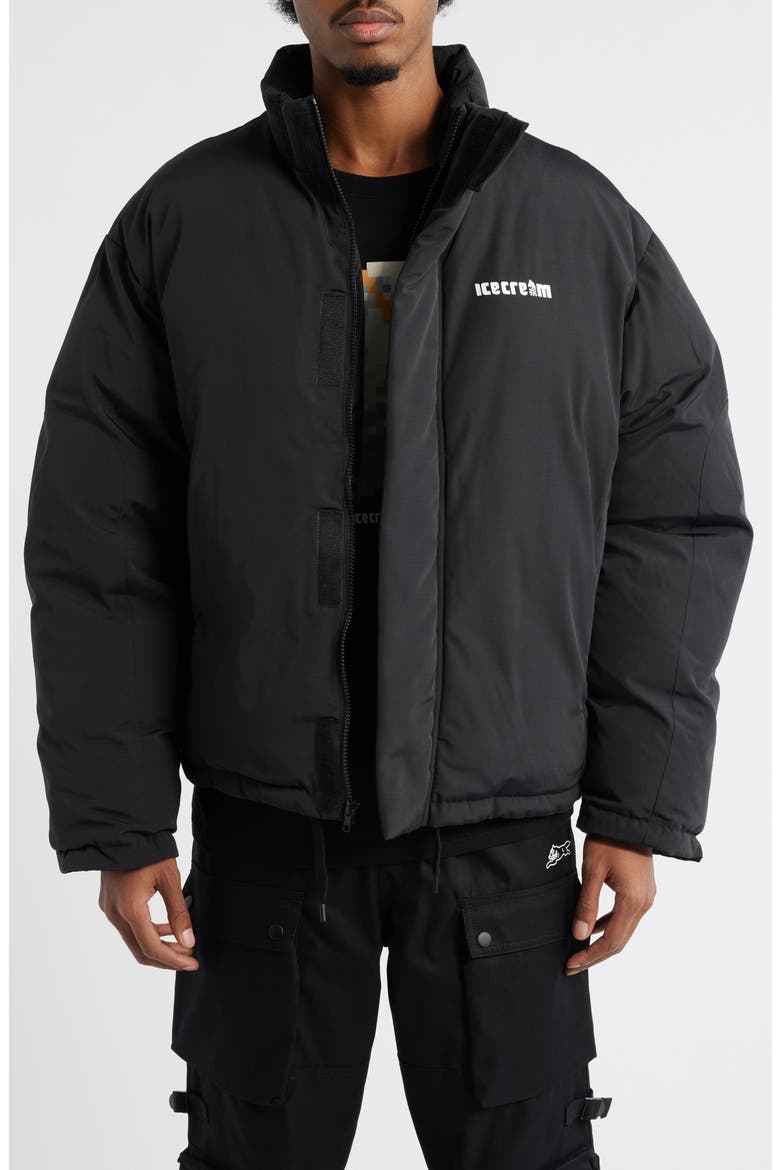 Archie Graphic Puffer Jacket, Main, color, BLACK