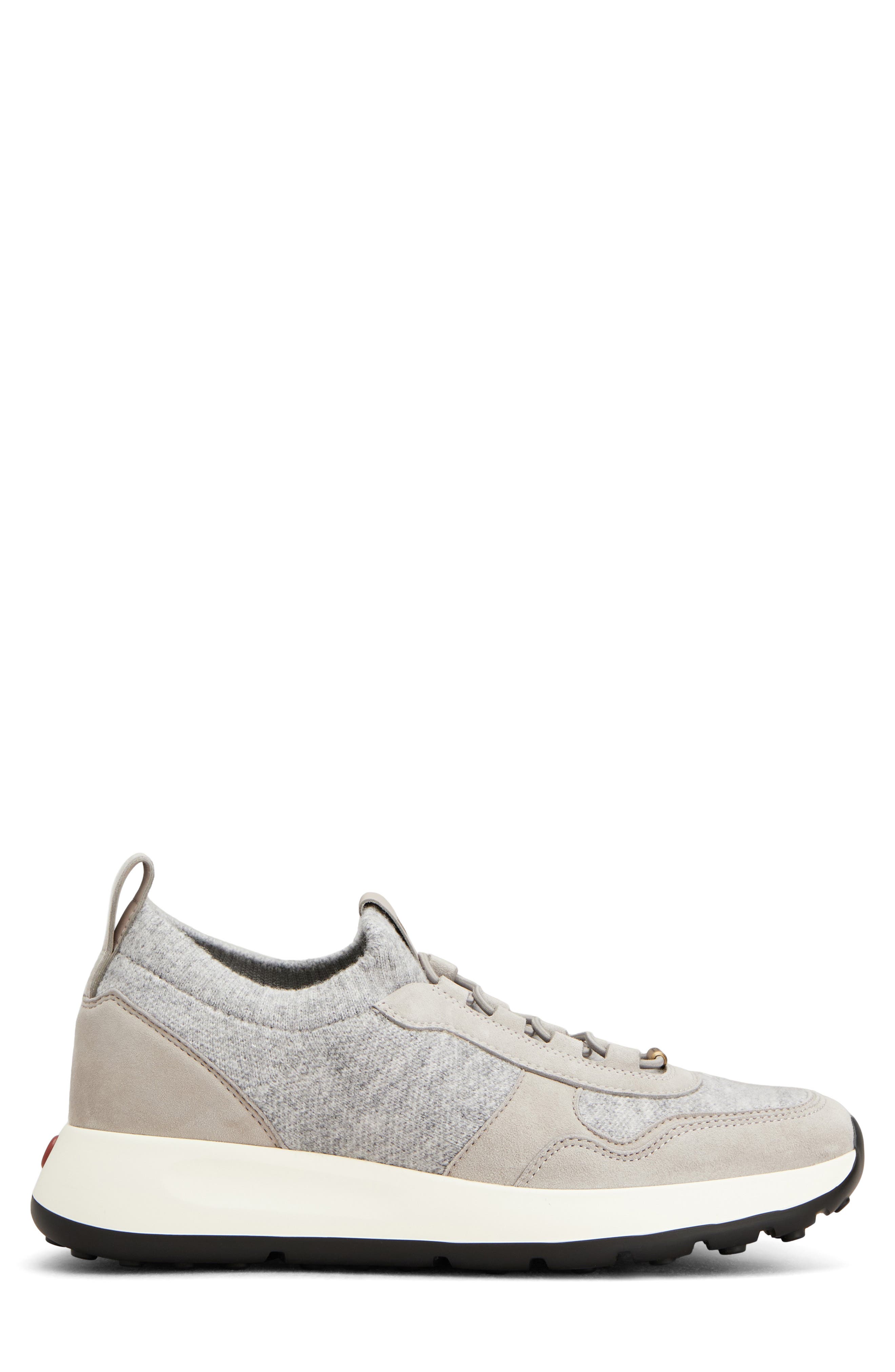 Leather & Textile Sneaker, Alternate, color, GRIGIO VAPORE