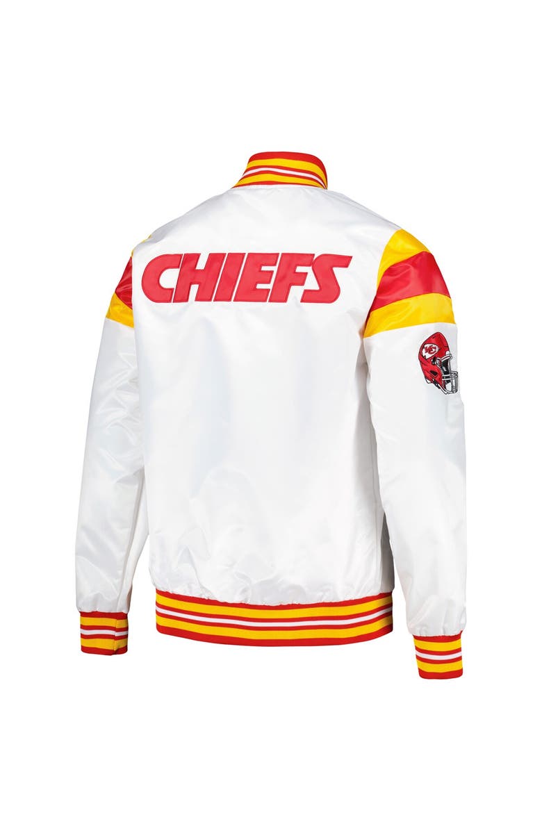 STARTER Men's Starter White Kansas City Chiefs Satin Full-Snap Varsity Jacket, Alternate, color, 