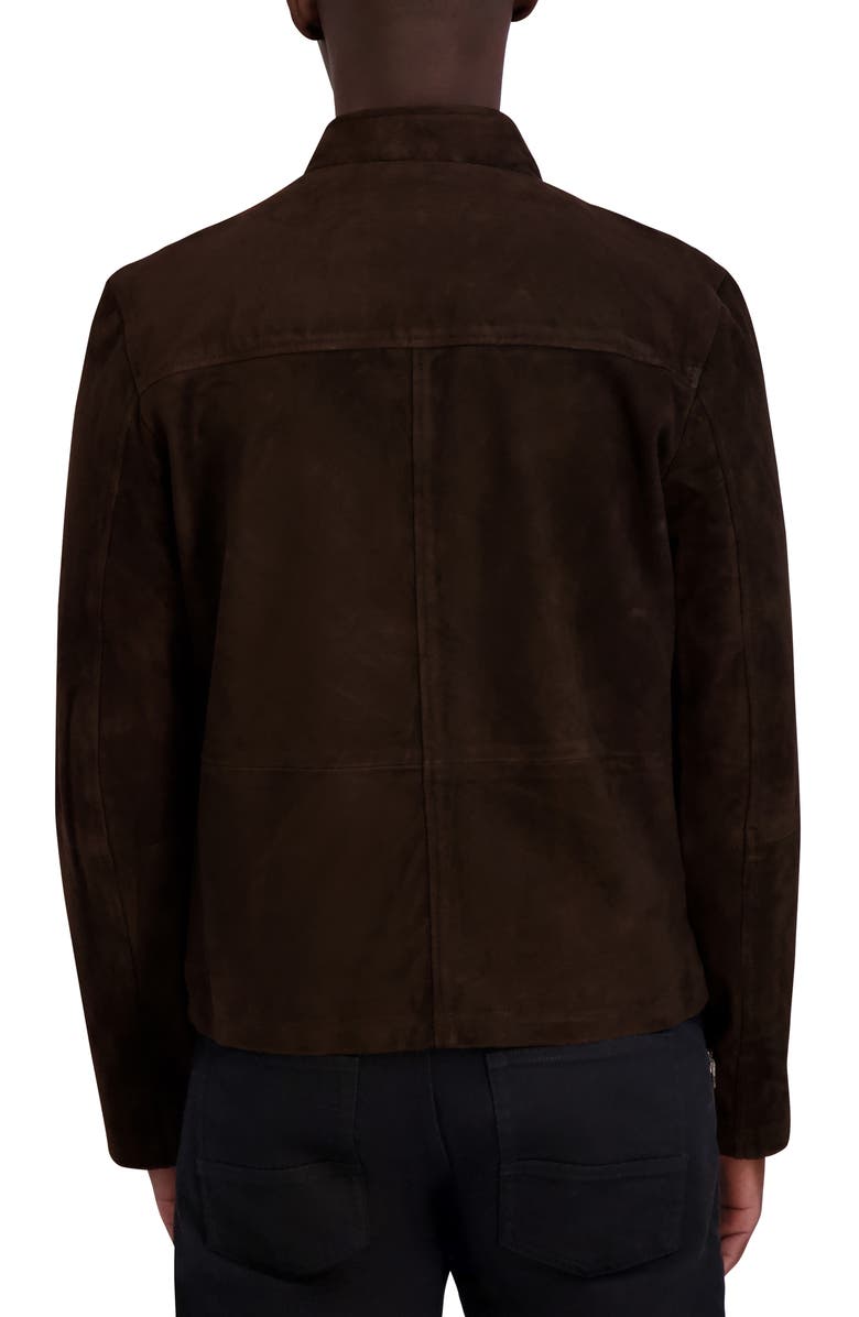KARL LAGERFELD Suede Zip Jacket, Alternate, color, Brown