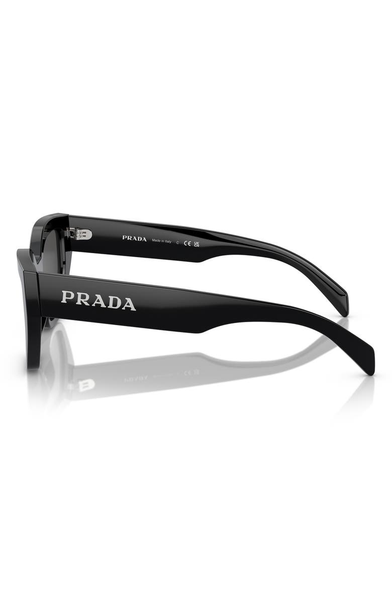 Prada 53mm Butterfly Sunglasses, Alternate, color, Black