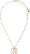 Off-White Lab Grown Diamond Pavé Arrow Pendant Necklace