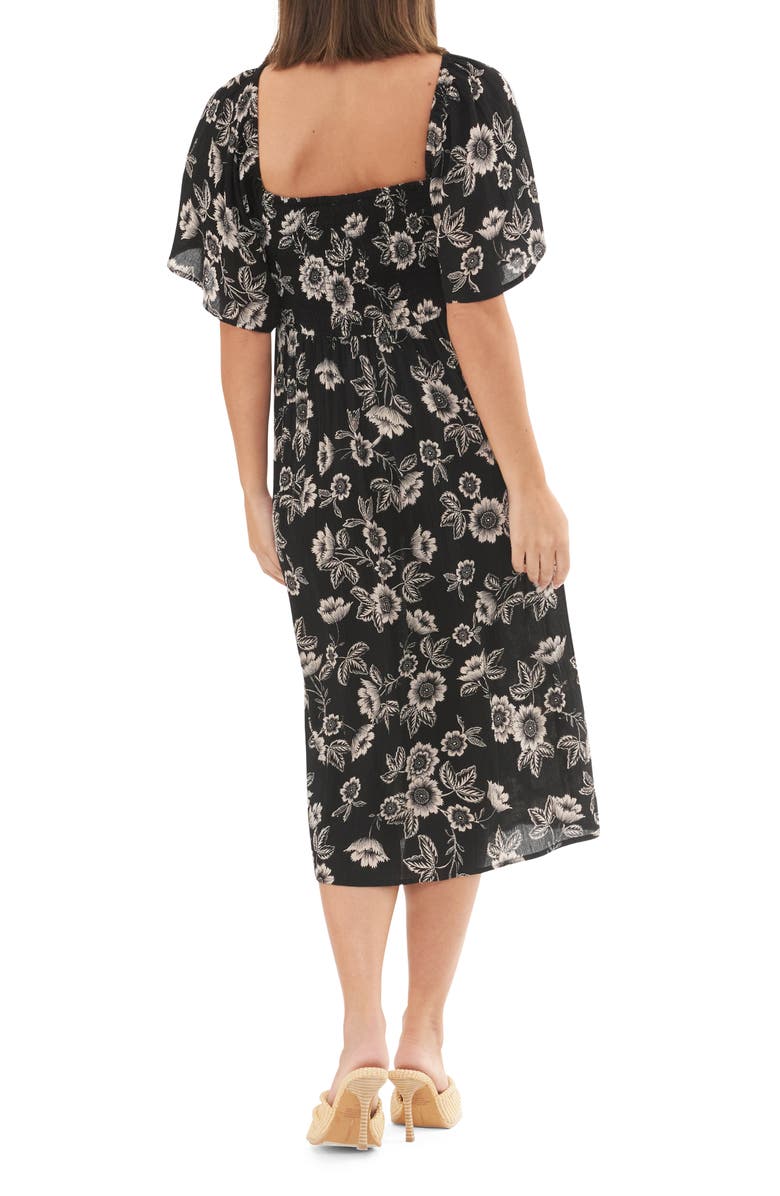 Ripe Maternity Trina Floral Shirred Midi Maternity Dress, Alternate, color, 