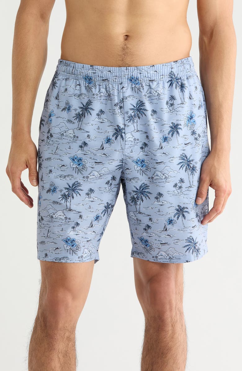 Tommy Bahama Huntington Beach Views 8-Inch Hybrid Swim Trunks, Main, color, Evertide