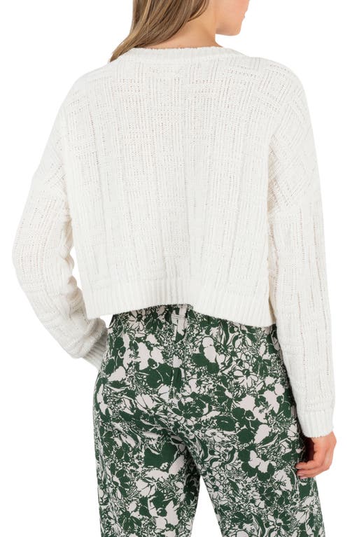 Hurley Park City Basketweave Crop Sweater In White