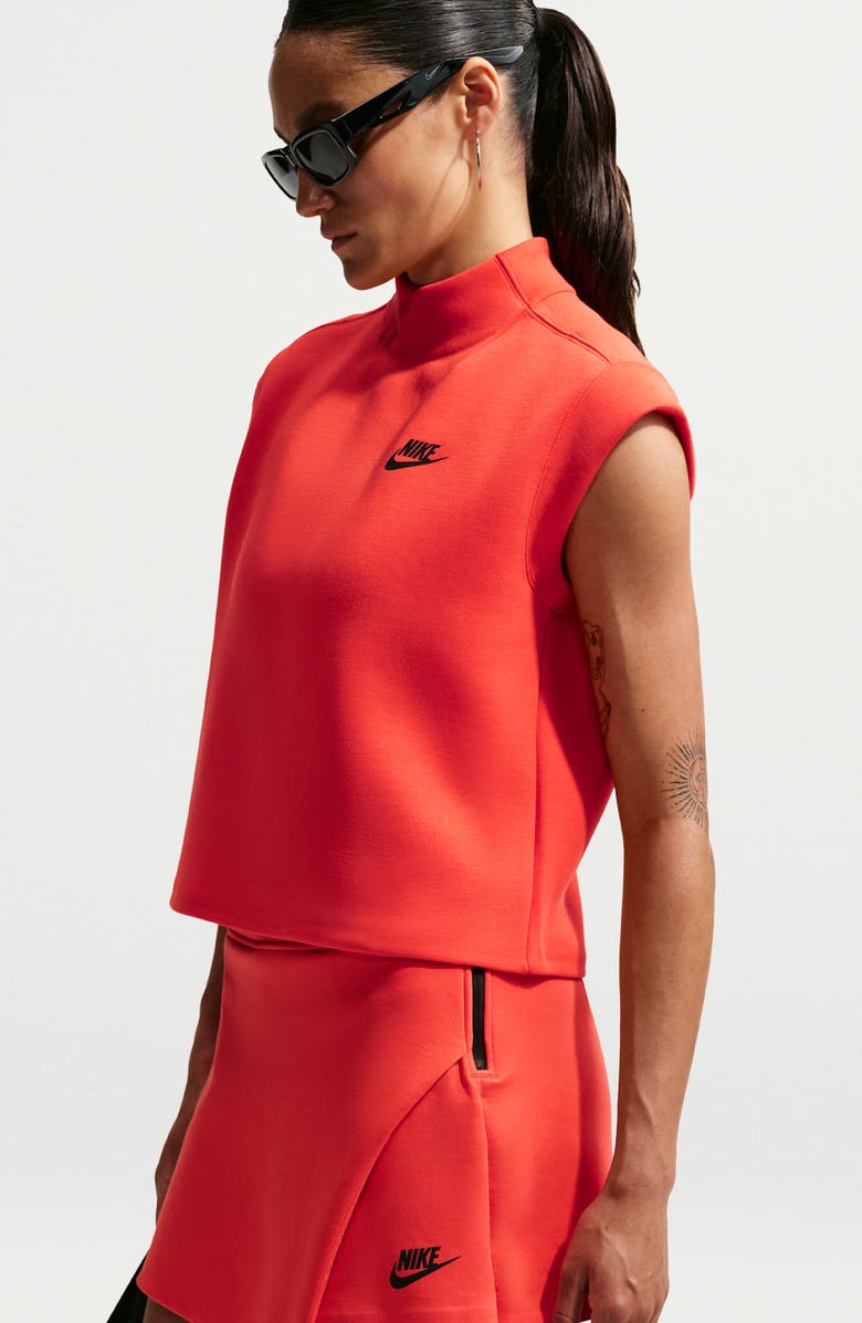 Nike Cotton Blend Tech Fleece Skort, Alternate, color, Light Crimson/ Black