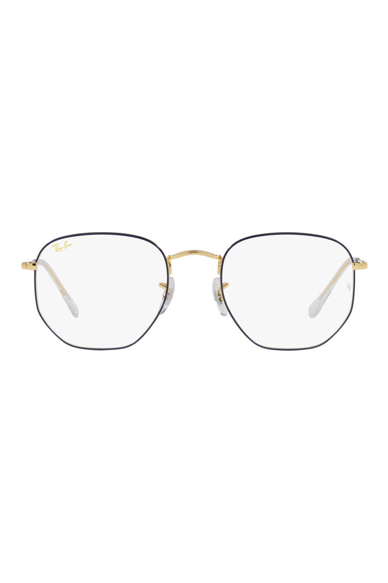 51mm Round Optical Glasses, Main, color, BLUE GOLD