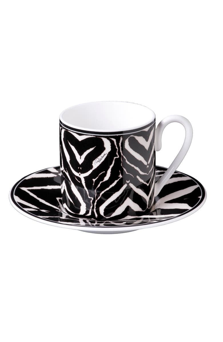 CAVALLI Coffee Cup & Saucer with Luxury Box, Main, color, Zebra