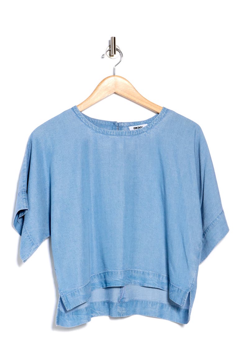 Drop Shoulder Boxy Top, Alternate, color, CHAMBRAY