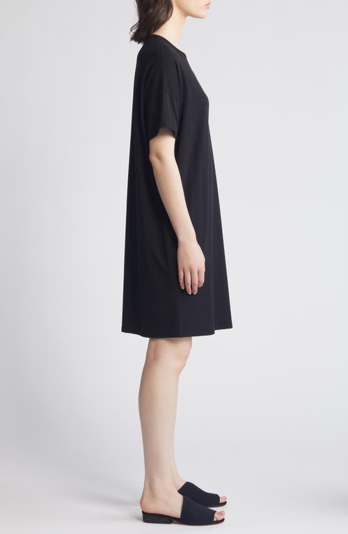 Eileen Fisher Boxy Crewneck T-shirt Dress In Black