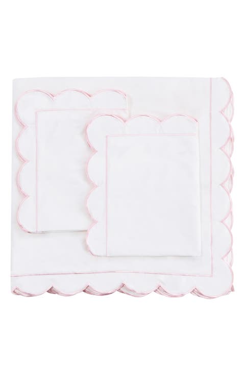 Scallop Embroidered Cotton Duvet Set