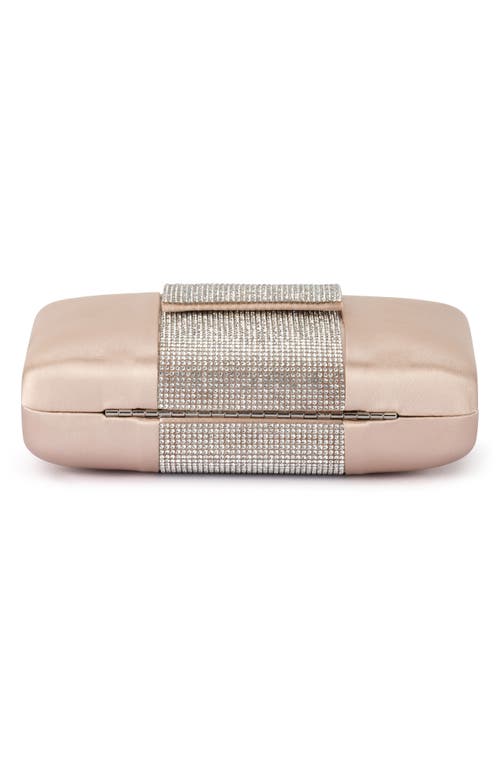 Olga Berg Aubrey Crystal Trim Clutch In Natural