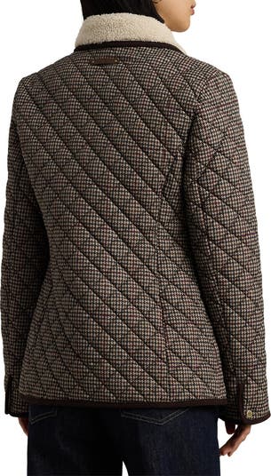 Quilted Blazer with Faux Shearling Lining