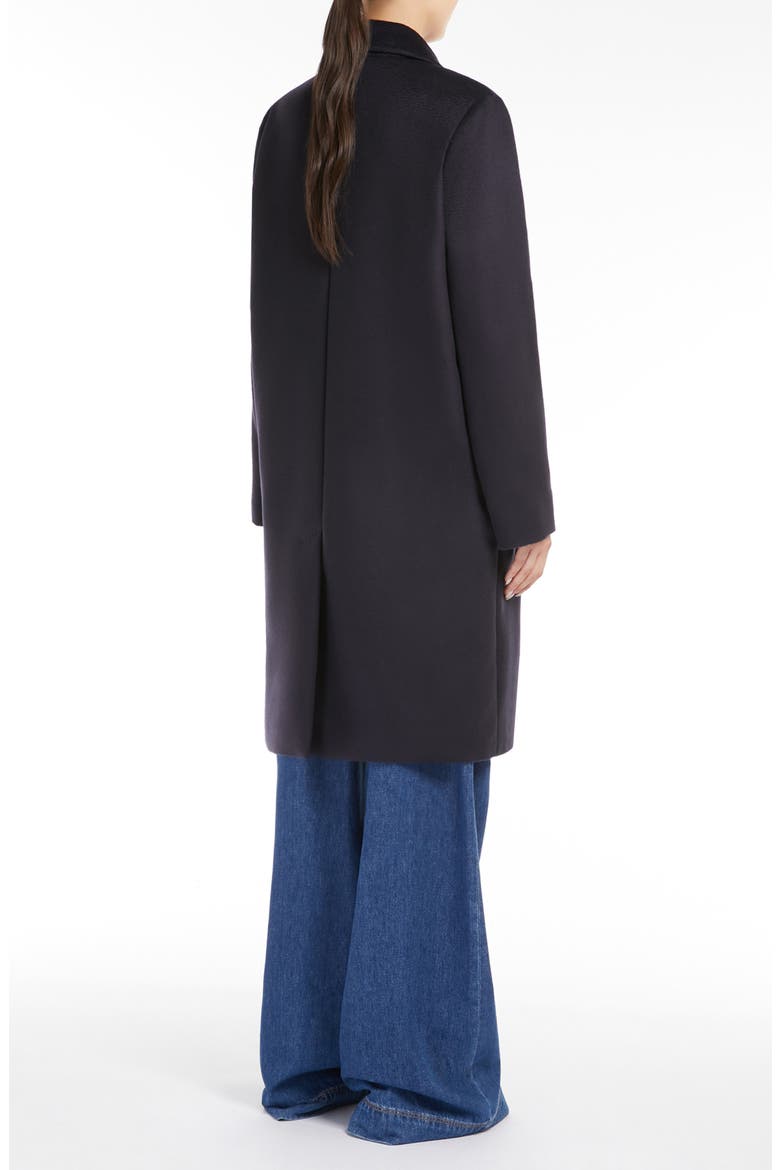 Zum Double Breasted Virgin Wool Coat, Alternate, color, NAVY
