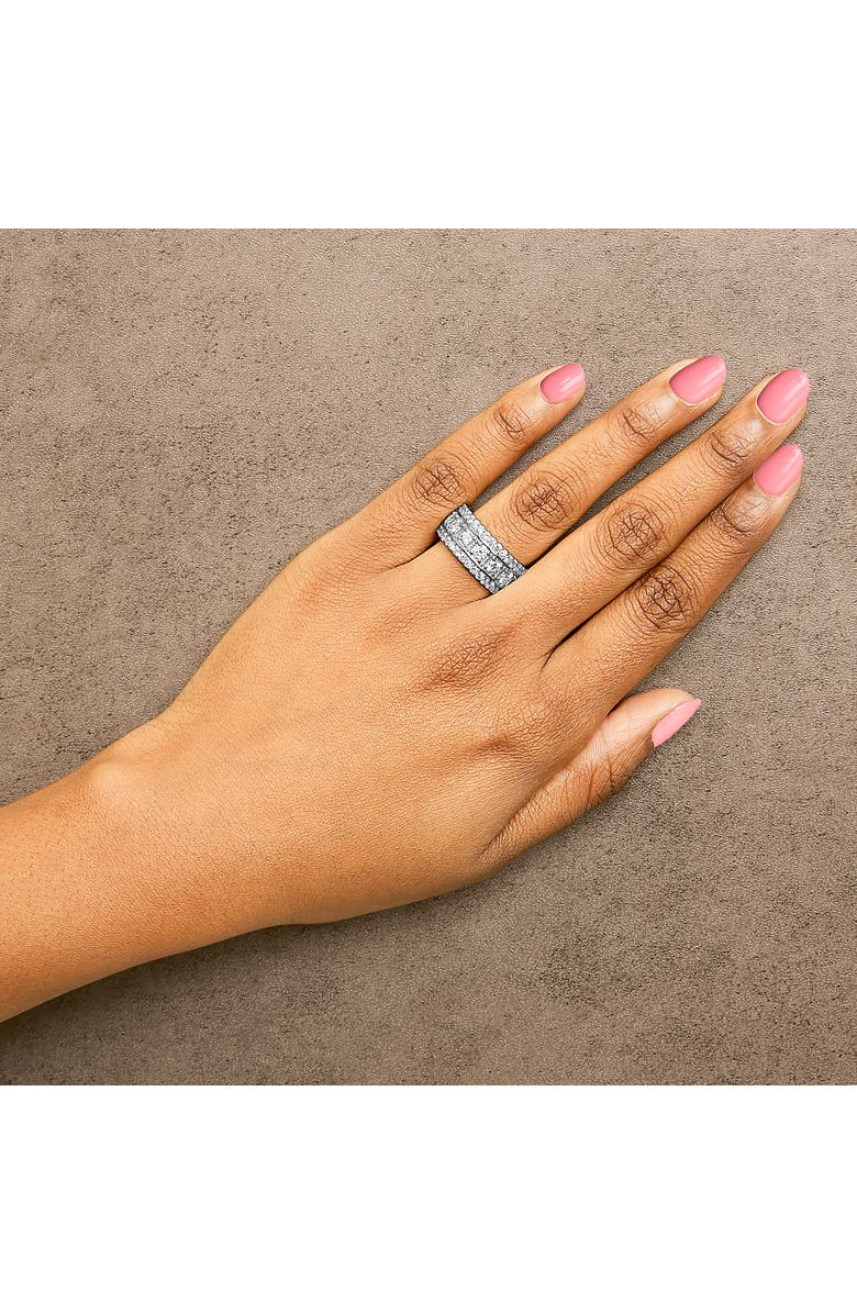 Haus of Brilliance .925 Sterling Silver 2.0 Ctw Lab Grown Diamond Three-Row Pavé Band Ring, Alternate, color, Silver