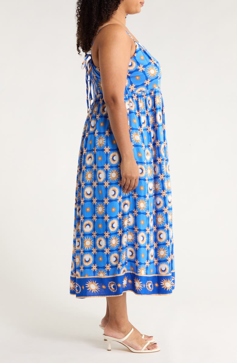 SUGARLIPS Moonshine Senia Midi Sundress, Alternate, color, Yellow-Blue-Multi