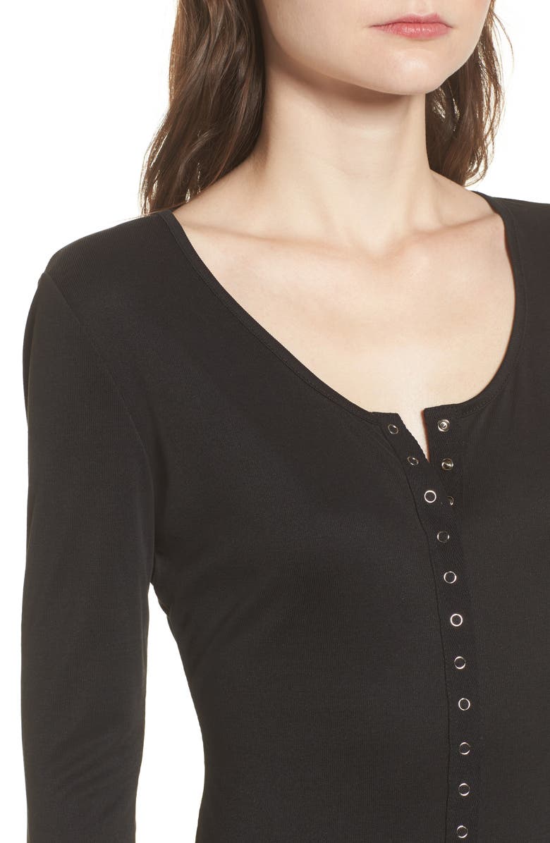 BP. Snap Front Henley Dress, Alternate, color, 