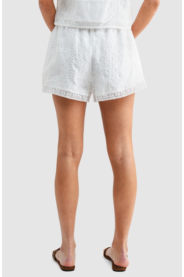 Lace Hemline Embroidered Shorts, Alternate, color, WHITE