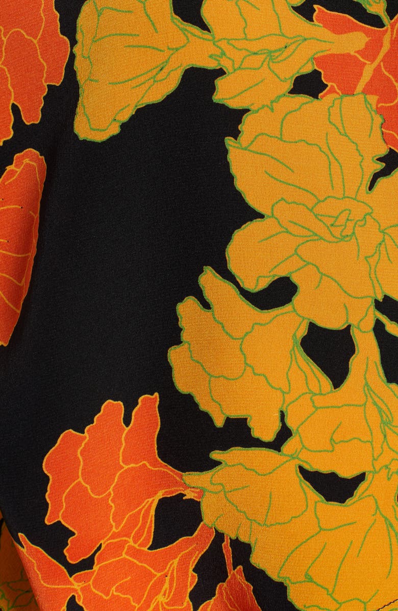 Topshop Big Bloom Tie Wrap Blouse, Alternate, color,