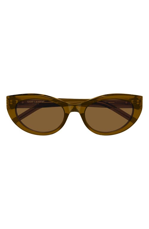 Saint Laurent Sl M115 Cat-eye Sunglasses In Recycled Acetate In Brown