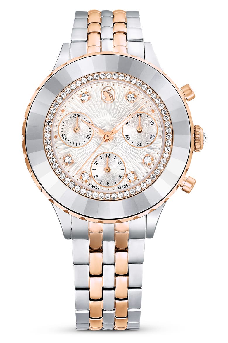 Octea Chronograph Bracelet Watch, 37mm, Main, color, ROSE GOLD