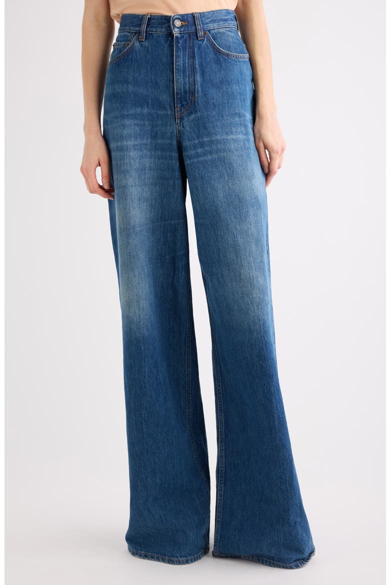 Organic Cotton Flare Leg Jeans, Main, color, NIGHT BLUE