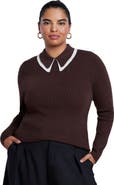 ELOQUII Double Collared Sweater