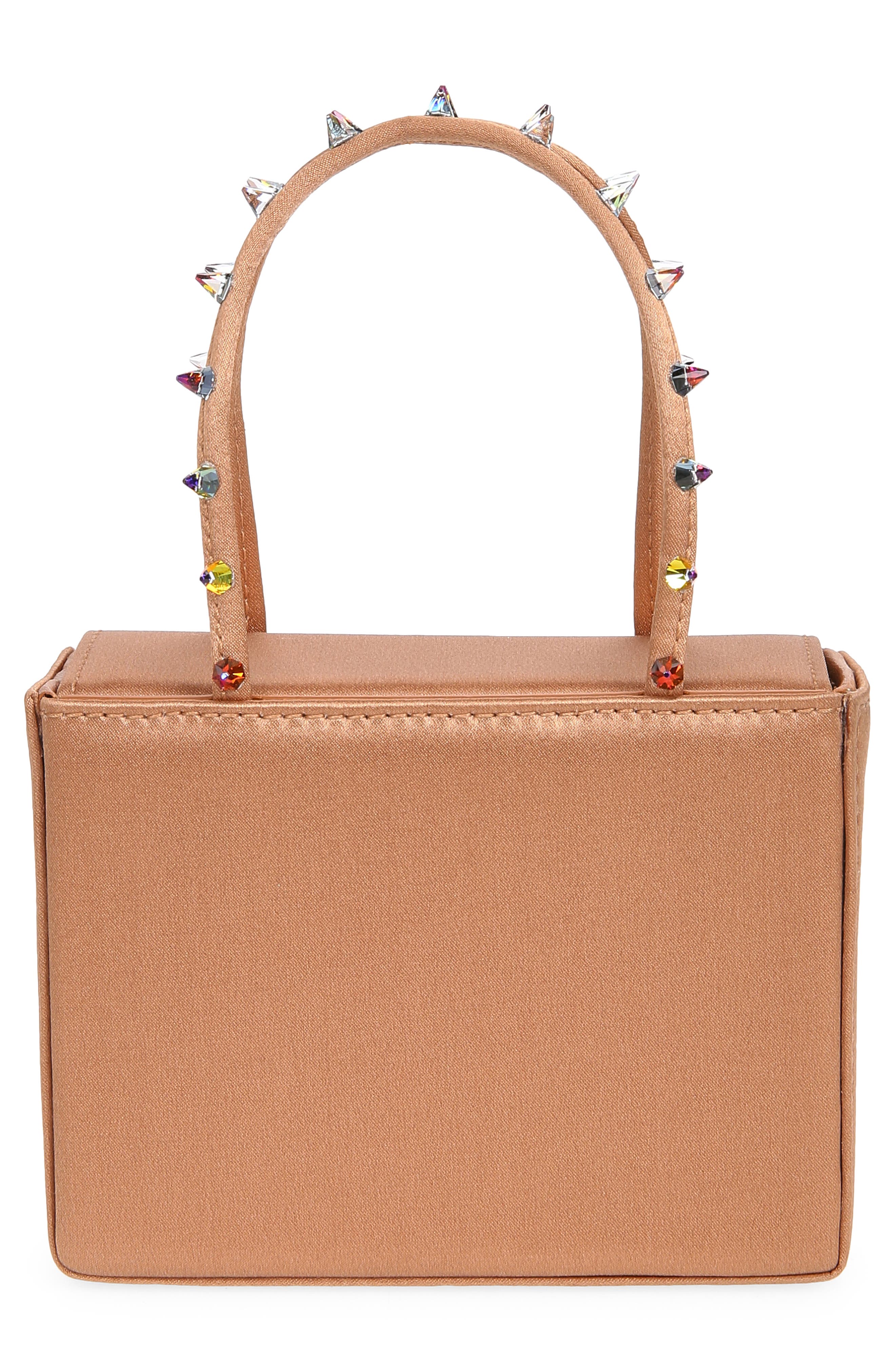 Amina Muaddi Superamini Julia Studded Top Handle Bag, Alternate, color, 