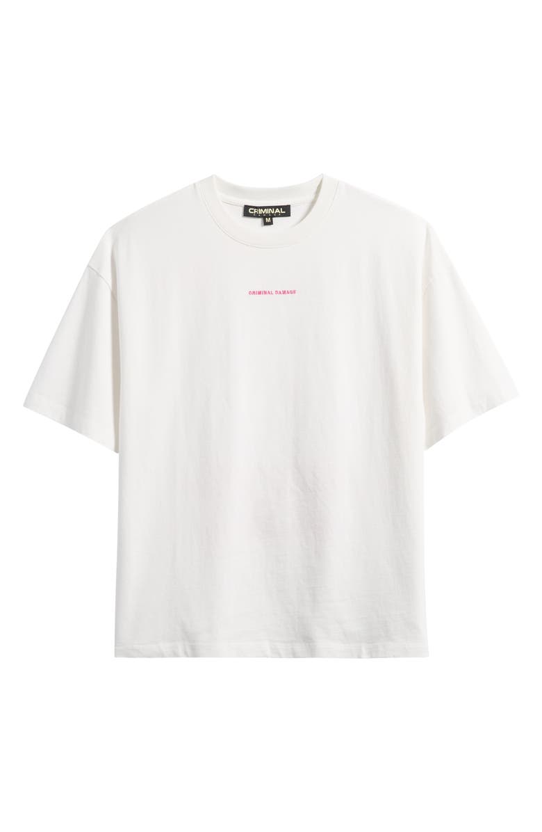 CRIMINAL DAMAGE Fantasy Fulfilled Oversize Embroidered Graphic T-Shirt, Alternate, color, Off White/ Pink