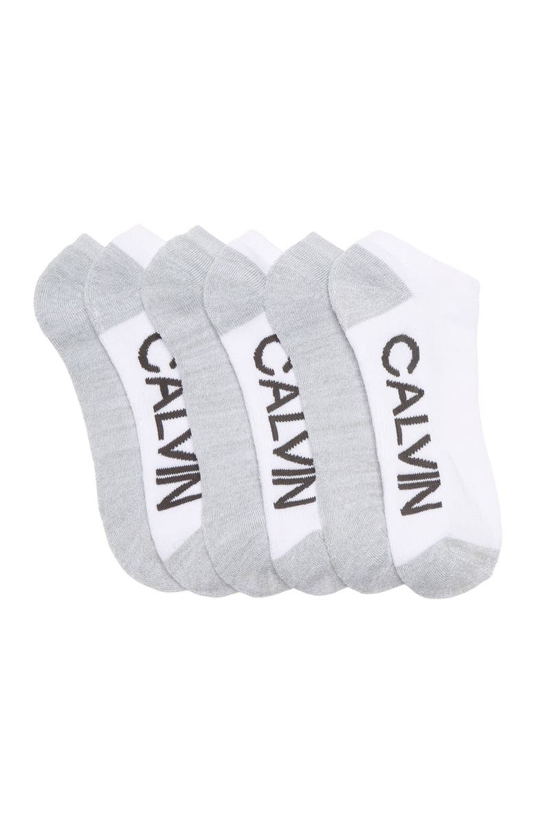 Calvin Klein Terry Dual Feed Athletic Socks - 6 Pack, Main, color,