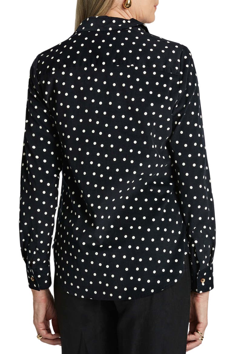 Haven Polka Dot Corduroy Button-Up Shirt, Alternate, color, BLACK/ IVORY