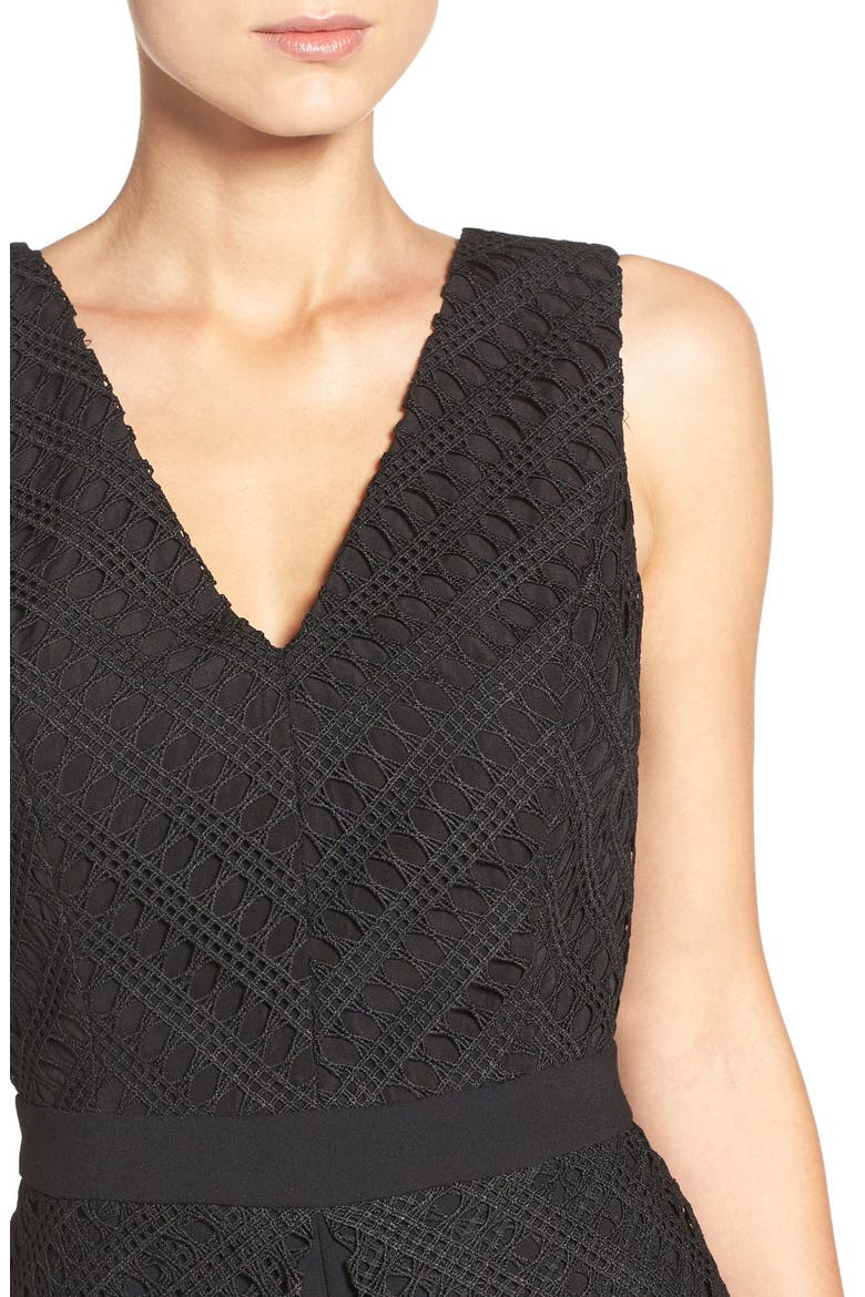 Layered Lace Romper, Alternate, color, BLACK