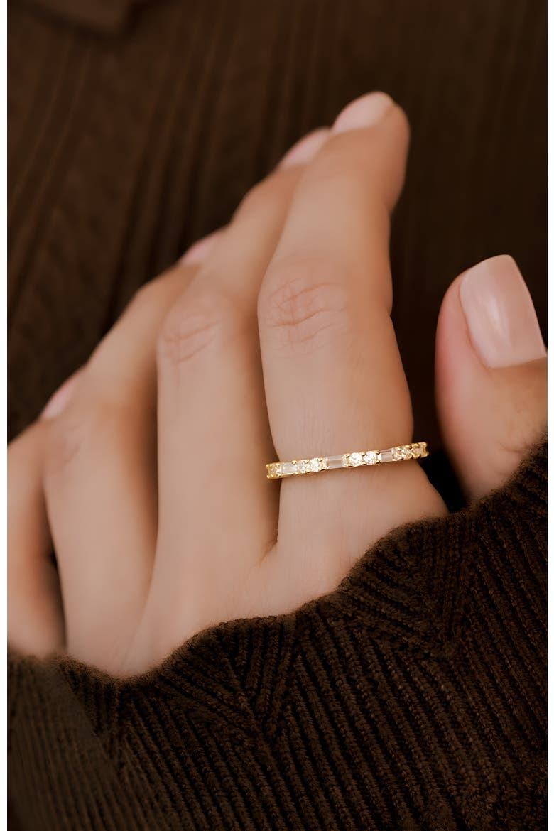 Baguette Gemstone Stacking Ring, Alternate, color, Gold