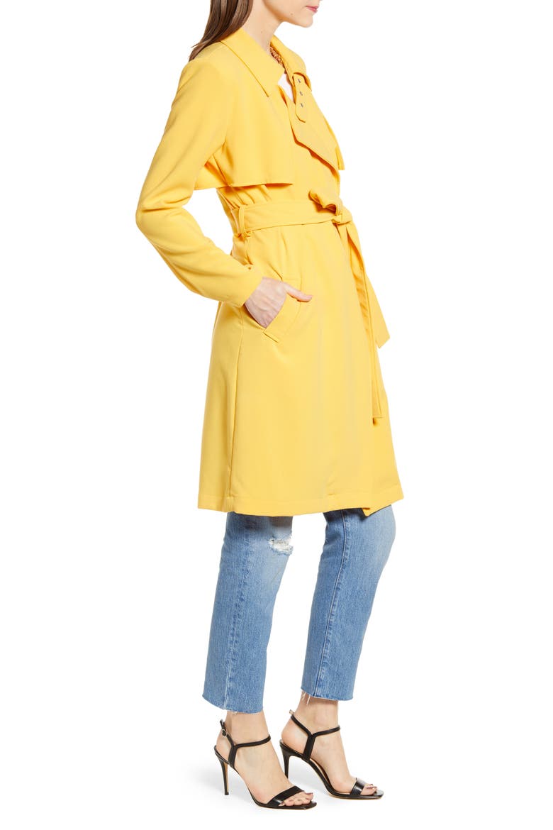 Drapey Trench Coat (Nordstrom Exclusive), Alternate, color, YELLOW AMBER