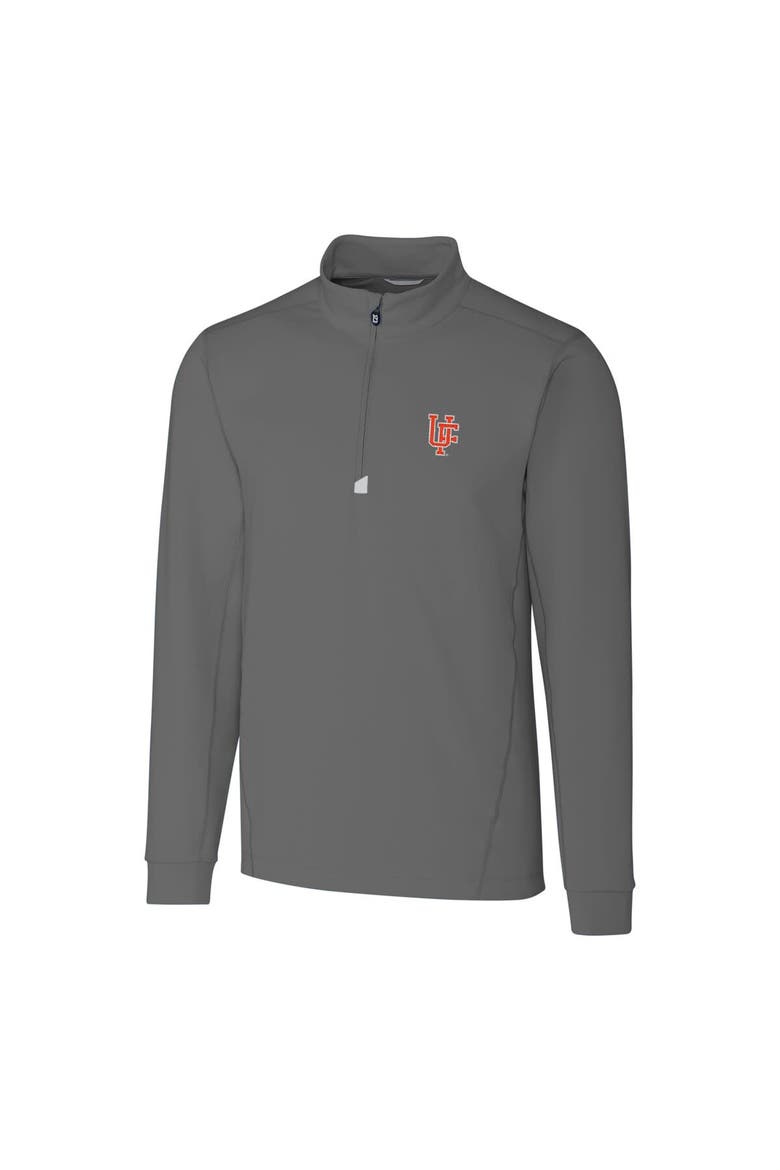 Men's Cutter & Buck Gray Florida Gators Big & Tall College Vault Traverse Quarter-Zip Pullover Jacket, Main, color, Gray