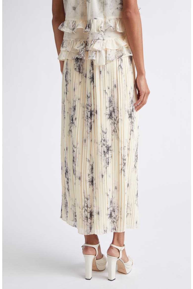 Handsketched Floral Delaine Skirt, Alternate, color, GARDENIA/ BLACK