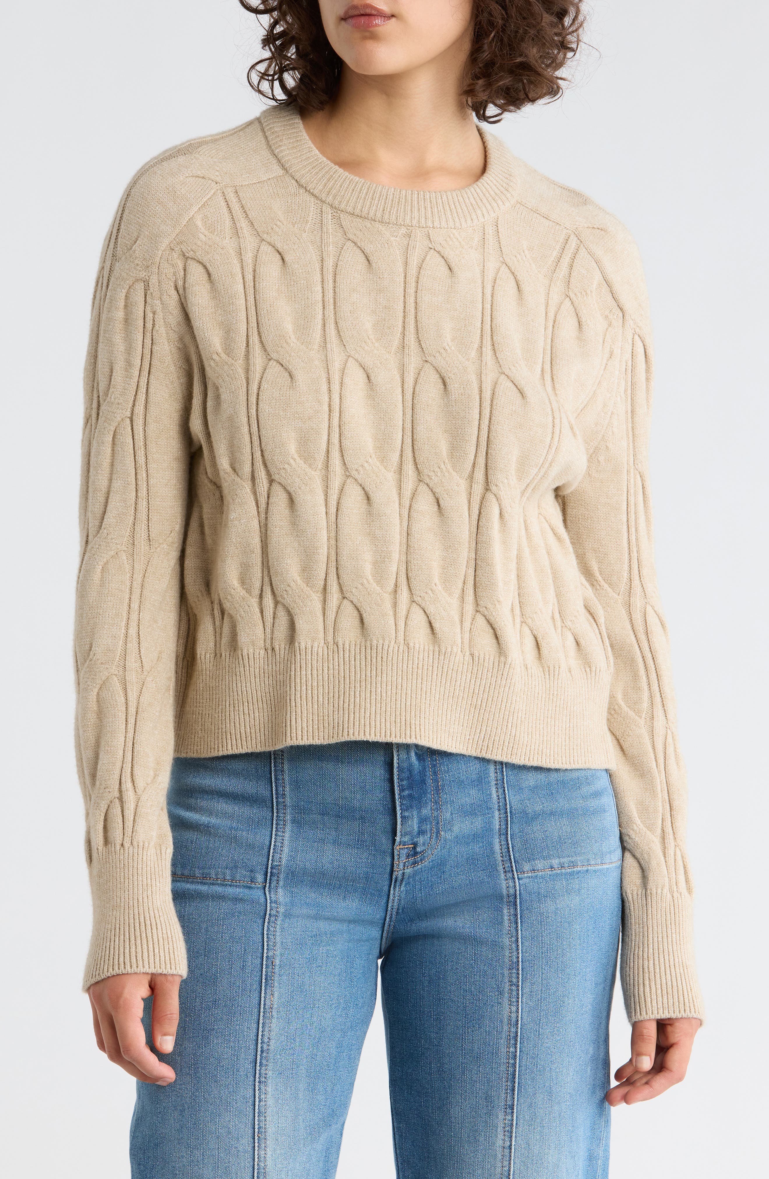 Vigoss Cable Stitch Crewneck Sweater