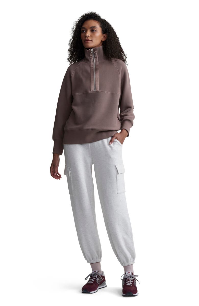 Varley Lismore Rib Half Zip Sweatshirt, Alternate, color, Taupe