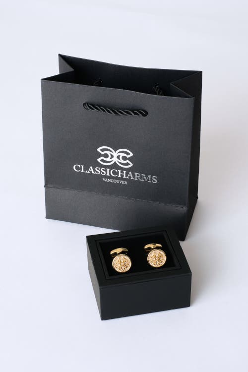 Classicharms Constantine Regal Round Cufflinks In Gold