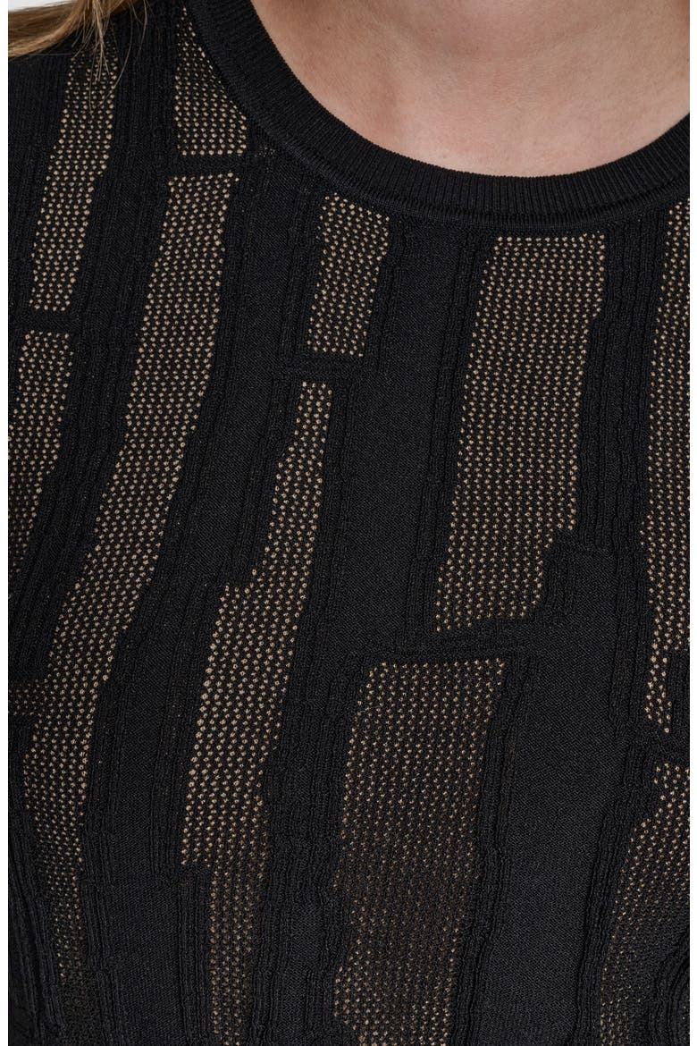 Mix Stitch Top, Alternate, color, BLACK/TRAVERTINE