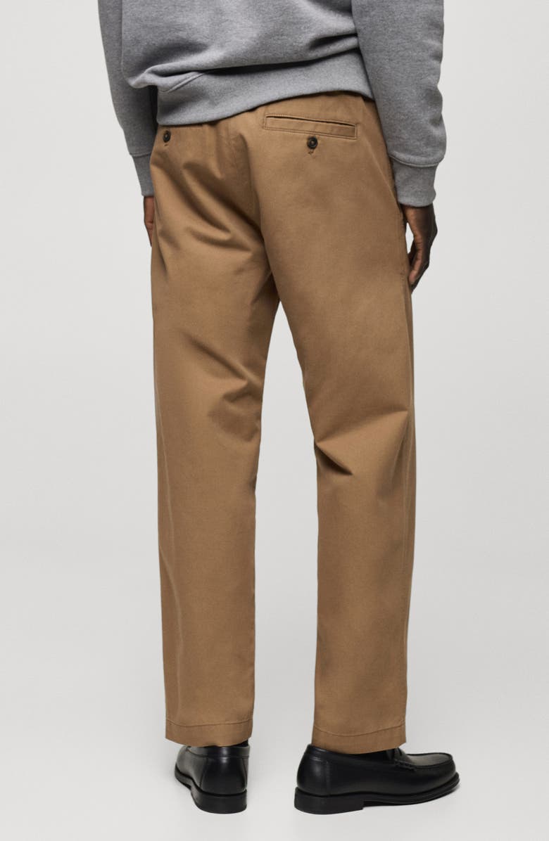 MANGO Regular Fit Cotton Trousers, Alternate, color, Medium Brown