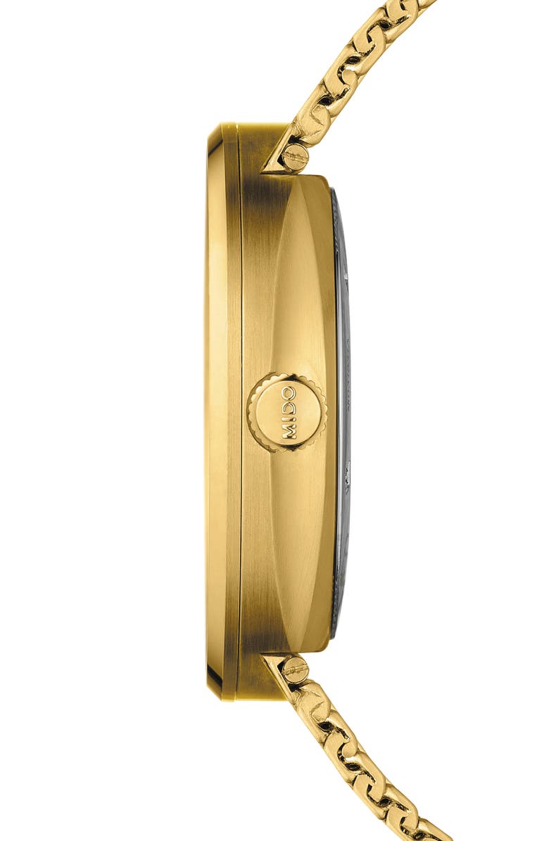 MIDO Commander II Stainless Steel Strap Watch, Alternate, color, Rose Gold/ Yellow/ Silver