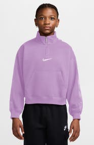 Nike Kids' Sportswear Studio Fleece Quarter Zip Sweatshirt