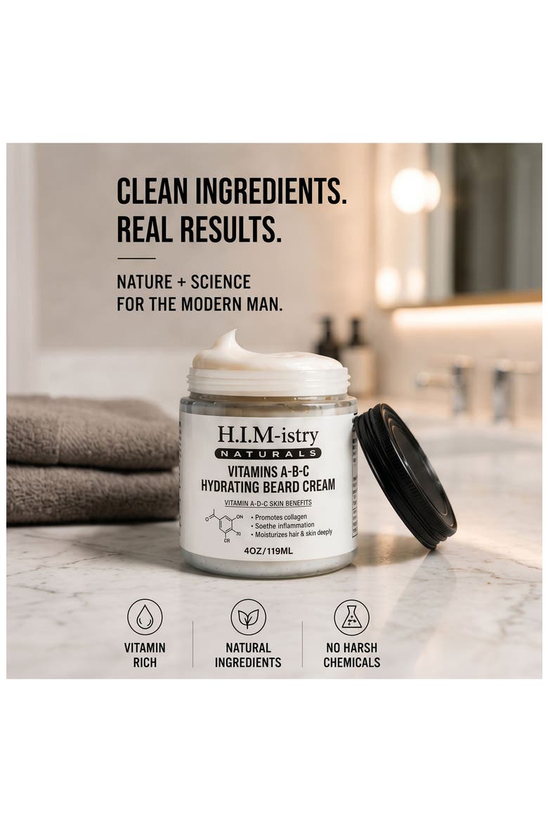 Vitamins A-B-C Hydrating Beard Cream, Alternate, color, NO COLOR
