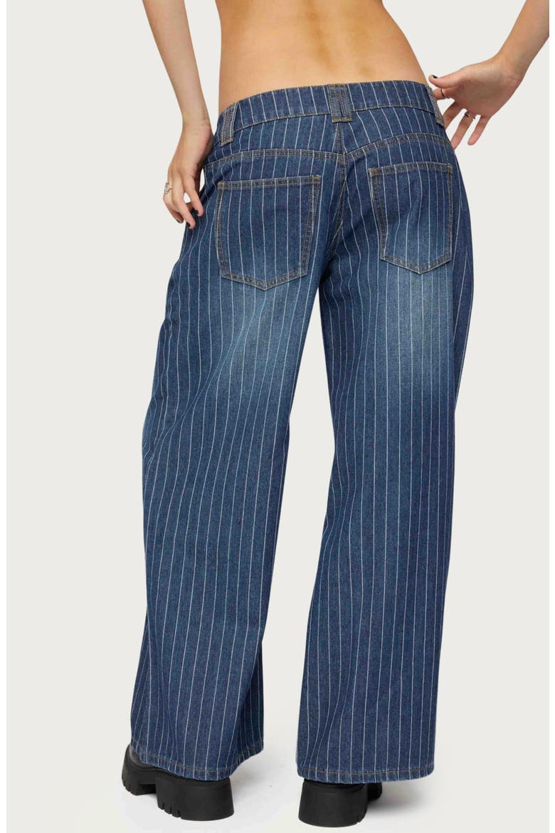 Cory Stripe Low Rise Wide Leg Jeans, Alternate, color, BLUE