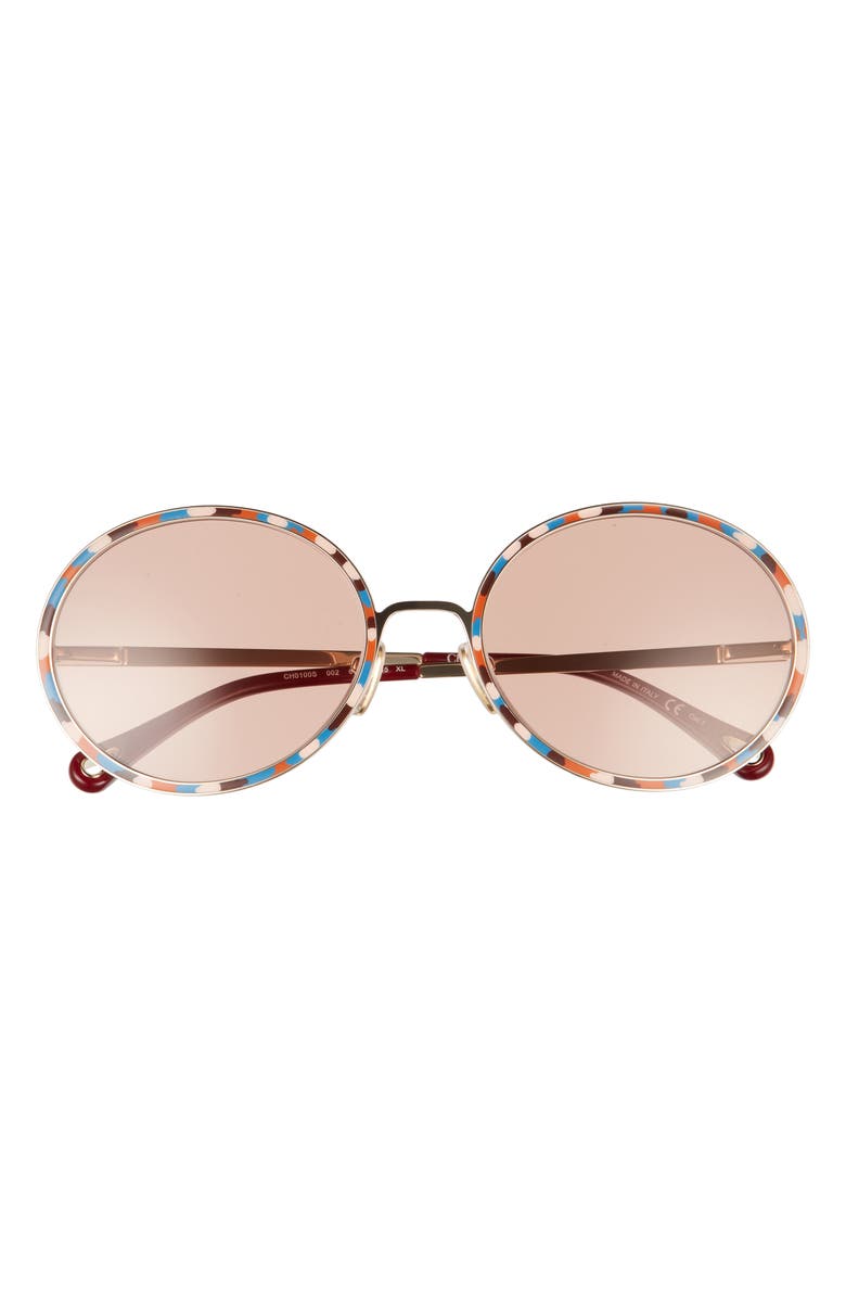 Chloé 60mm Gradient Round Sunglasses, Main, color, 